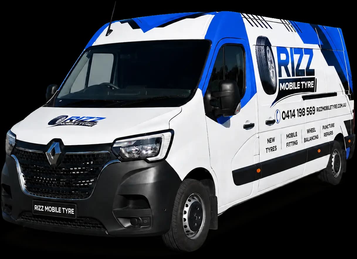 The Rizz Mobile Tyre van, fitted out to do the job at your place